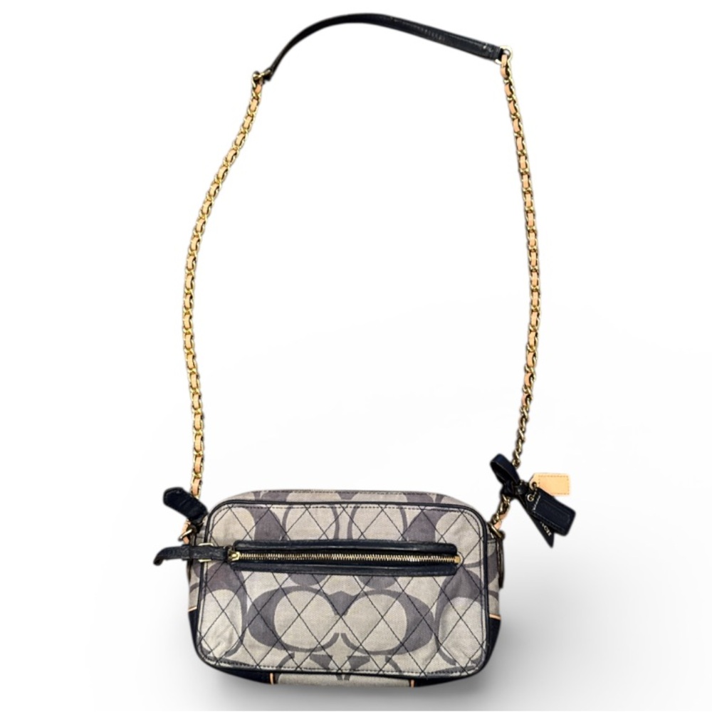 Coach Poppy Denim Quilted Signature C Flight Crossbody Bag - Picture 14 of 14